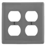 PREMISE WIRING NP82GY Standard Wallplate, 2 Gangs, 4.63 in H x 4.69 in W, Nylon, Gray