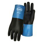Boss® Chemguard+™ 1CN0034L Lightweight Chemical-Resistant Gloves, L, Cotton/Neoprene, Black/Blue, Cotton Knit Lining, 11 in L, Resists: Acids, Caustics, Oils and Solvents, Pinked Cuff