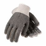 PIP® 36-112PDD-L Regular Weight Work Gloves, Coated Glove, Seamless Style, L, PVC Palm, PVC, Black/Natural, Knit Wrist Cuff, PVC Coating, Resists: Abrasion and Cut, Cotton/Polyester Lining