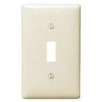 PREMISE WIRING NPJ1LA Mid-Size Wallplate, 1 Gang, 4.88 in H x 3.13 in W, Nylon, Light Almond