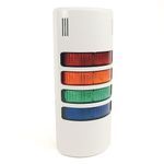 Allen-Bradley 855W-G24L5L4L6 Wall Mount Signal Light, 24V AC/DC, Gray, Flashing LED, Amber, Flashing LED, Red, Flashing LED, Blue, No Module, No Module, No Module, No Module, No Sound
