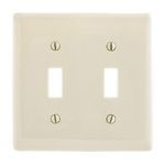PREMISE WIRING NPJ2LA Mid-Size Wallplate, 2 Gangs, 4.88 in H x 4.94 in W, Nylon, Light Almond
