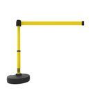 Banner Stakes PL4092 PLUS Barrier Set, Blank Yellow Banner, Includes: 1 PLUS Stanchion, 1 PLUS Base, 1 PLUS Banner Head, Belt Length 15 ft, Suitable for Indoor/Outdoor Use