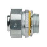 Crouse-Hinds Liquidator™ LT125 Non-Insulated Straight Liquidtight Conduit Connector, 1-1/4 in Trade, Malleable Iron, Electroplated Zinc