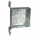 RACO® 196 Square Box, Steel, 21 cu-in Capacity, 14 Knockouts, 6-7/8 in H x 4-3/8 in W x 1-1/2 in D Dimensions