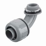 Hubbell® PolyTuff® P0509NGY Male Liquidtight Conduit Connector, 1/2 in Trade, 90 deg, Nylon, Smooth