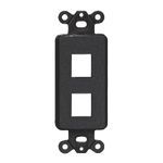 PREMISE WIRING ISF2BK Unloaded Decorator Outlet Frame, 1 Gangs, 2 Ports, ABS, For Use With Data, Fiber, Audio/Video Connectors, Black