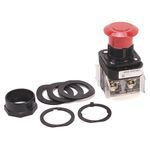 Allen-Bradley 800H-FRXM6AY 800H PB, 30mm Push Pull Device, 3 Pos. Maintained In, No Twist Release, Std Mushroom Head, Red, 1 NO 1 NC Stackable Sealed Sw, 1 N O 1 NC Stackable Sealed Sw, No Guards on Terminals, Device with Pkg