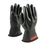 Novax® 150-0-11/6 150-0-11 Insulating Gloves, 6, Natural Rubber, Black, 11 in L, ASTM Class: Class 0