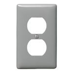 Bryant Electric NP8GY Standard Wallplate, 1 Gang, 4.63 in H x 2.88 in W, Nylon, Gray