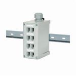Panduit® FDME8RG 8-Port IndustrialNet™ Fiber Optic Enclosure, DIN Rail Mount, Non-Metallic, Gray