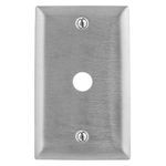 Wiring Device-Kellems SS739 Standard Telephone Wallplate, 1 Gangs, Metallic, 302/304 Stainless Steel