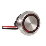 Rockwell Automation 800K-22FMR24X01 Pushbutton, 22.5 mm, 1NC Contact Configuration, Flush/Piezo Operator, Red