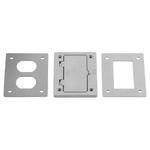PREMISE WIRING PFBR826GYA Duplex/Style Line Opening Cover Flange, 4.15 in L x 2.97 in W, For Use With Floor Box, PVC