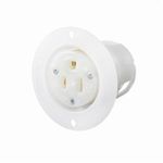 Wiring Device-Kellems Insulgrip® HBL5279C Grounding Heavy Duty Single Straight Blade Receptacle, 125 VAC, 15 A, 2 Pole, 3 Wires, White