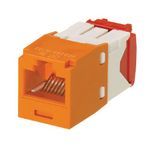 Panduit® CJ5E88TGOR TX5e™ RJ45 Universal Unshielded UTP Jack Module, Cat 5e/Mini-Com® Module, Surface Mounting, 1 Ports