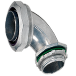 Bridgeport® 475-LT2 Liquidtight Conduit Connector, 2 in Trade, 90 deg Angle, Die Cast Zinc, Electroplated Zinc