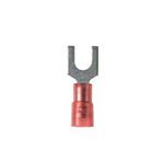 Panduit® Pan-Term® PNF18-6F-C PN-F Insulated Fork Terminal, 22 to 18 AWG Conductor, 0.8 in L, Seamed/Sleeved Barrel, Copper, Red