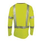 VIZABLE® FR TEEY2LSHC301-XL Hybrid Long Sleeve T-Shirt, XL, Hi-Viz Fluorescent Yellow, Dual Hazard Knit