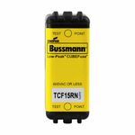 Bussmann CUBEFuse™ Low-Peak™ TCF15RN Time Delay Fuse, 15 A, 600 VAC/300 VDC, 300/100 kA Interrupt, Class: CF, Square Body
