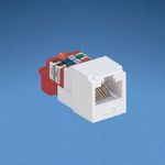 Panduit® CJ5E88TBU TX5e™ T-Style Universal Unshielded UTP Jack Module, Cat 5e/Mini-Com® Module, Surface Mounting, ABS