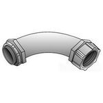 O-Z/Gedney 4Q-9250 4Q Series Concretetight Oiltight Raintight Liquidtight Conduit Connector, 2-1/2 in Trade, 90 deg Angle, Malleable Iron, Electroplated Zinc