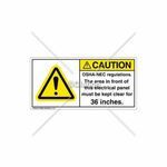 Clarion® H6014-KZCHPK Caution Label, 2 in L x 4 in W