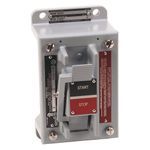Allen-Bradley 800H-2HC7 Station,  Push Button,  NEMA 7/9,  Lever Type Actuator,  Double Lever,  Momentary Contacts,  1 NO / 1 NC Contact Each Button,  RAISE LOWER Legend Marking,  3/4" Dead End Conduit Entry