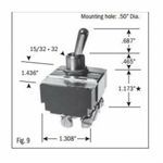 SELECTA® SS219S-BG Heavy Duty Toggle Switch, 125 VAC, 15 A, 3/4 hp Power, 4PST Contact Configuration