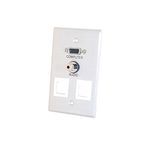 Quiktron® 40544 VGA Wallplate With (2) Keystones, 1 Gang, 1 Port, Wall Mount
