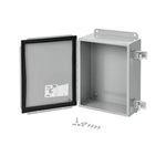 nVent HOFFMAN A606CHQRMOD A51 Junction Box With Quick-Release Latch, 7-1/2 in H x 6.81 in W, Continuous Hinged Cover, NEMA 12, Steel
