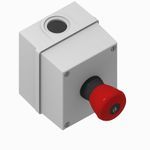 Allen-Bradley 800F-1MM5 800F 1 Hole Enclosure E Stop Station,  Metal,  Metric,  Key Release 40mm,  Non Illuminated,  1 N.O. / 1 N.C.
