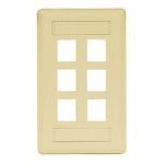 Wiring Device-Kellems IFP16EI IFP Rear Load iSTATION™ Keystone Faceplate, 1 Gangs, Thermoplastic, Flush Mount