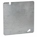RACO® 832 Blank Drawn Square Box Cover, 0.063 in L x 4-11/16 in W x 1-1/4 in D, Flat/Mud Ring Cover, Steel