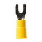 Scotchlok™ MV10-6FBX Block Fork Terminal, 12 to 10 AWG Conductor, 1.03 in L, Brazed Barrel, ETP Copper, Yellow