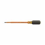 Klein® 601-7-INS Screwdriver, Keystone/Slotted Point, 3/16 in Point, Steel Shank, 10-3/4 in OAL, Dielectric Plastic Handle, Black Oxide, Specifications Met: ASTM F1505, Insulated: Yes