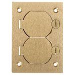 PREMISE WIRING S3825 Duplex Flap Rectangle Floor Box Cover, 4.35 in L x 3.1 in W, For Use With Flush Floor Box, Brass