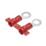 Panduit® Reel Smart™ PV18-10RB-3K PV-RB Insulated Ring Terminal, 22 to 18 AWG Conductor, 0.86 in L, Insulation Support Barrel, Copper, Red