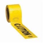 Klein® 58001 Warning Tape, Black on Yellow, 1000 ft L x 3 in W, Legend: CAUTION, Polyethylene