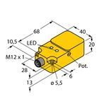 Turck 2530101 3-Wire Rectangular Proximity Sensor, Capacitive Sensing Method, PNP Output, 1NO Contact Configuration