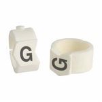 Brady® SCN36-G Clip-Sleeve™ SCN Pre-Printed Wire Marker, 0.036 to 0.413 in Wire, G Legend, Black Legend, White Marker, Nylon