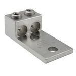 ILSCO® AU-350-2N AU Series Dual Rated Mechanical Terminal Lug, 350 kcmil to 6 AWG Aluminum/Copper Conductor, 1/2 in Stud, 2 Bolt Holes, Aluminum