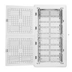 MediaMAX™ MXE-30E-1G2 Empty Wiring Panel With Hinged Vented Cover, 30.8 in L x 14-1/4 in W x 4 in H, Thermoplastic, Light Gray