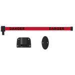 Banner Stakes PL4163-DS PLUS Wall Mount System, Red Double-Sided "Danger", Includes: 1 PLUS Wall Mount Kit, 1 PLUS Banner Head, Belt Length 15 ft, Suitable for Indoor/Outdoor Use