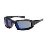 Bouton® 250-CE-10093 Cefiro™ Dual Safety Glasses, Anti-Fog/Anti-Scratch Lens Coating, Blue Mirror Lens, Full Framed Frame, Black Frame, Nylon Frame, Polycarbonate Lens, Specifications Met: ANSI Z87.1