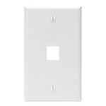 QuickPort® 41080-1WP Standard Wallplate, 1 Gang, 4.53 in H x 2.77 in W, Plastic, White