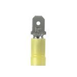 Panduit® Pan-Term® DV10-250M-L DV-M Insulated Male Tab Disconnect, 12 to 10 AWG Conductor, 0.25 x 0.032 in Tab, Brazed Seam Barrel, Copper, Yellow