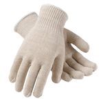 PIP® 35-C2110/S Medium Weight Work Gloves, Reversible/Seamless Style, S, 65% Cotton/35% Polyester Palm, 65% Cotton/35% Polyester, Natural/Yellow, Continuous Knit Cuff, Uncoated Coating, Resists: Abrasion and Chemical, 65% Cotton/35% Polyester Lining