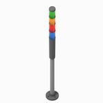 Allen-Bradley 855D-P25SC20G24L6L4L5Y3 30 mm Stack Light, Alum Pole Mnt with Foot,  25cm, Grey, 24V AC/DC, Flashing LED, Blue, Flashing LED, Red, Flashing LED, Amber, Steady LED, Green, No Module, No Module