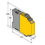 Turck 7541232 IM Series Isolating Switching Amplifier, 8.2 VDC NAMUR Input, 20 to 250 VAC Output, 3 W Power, 2 Channels